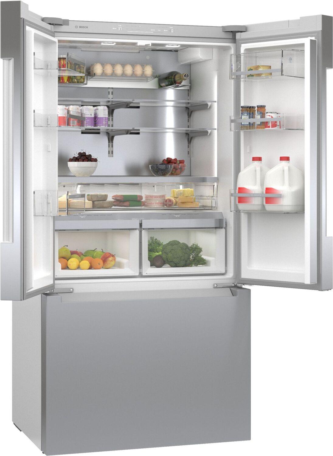 Bosch B36CT81ENS 800 Series, French Door Bottom freezer, multi door, 36'', Brushed steel (with anti-fingerprint), Total No Frost