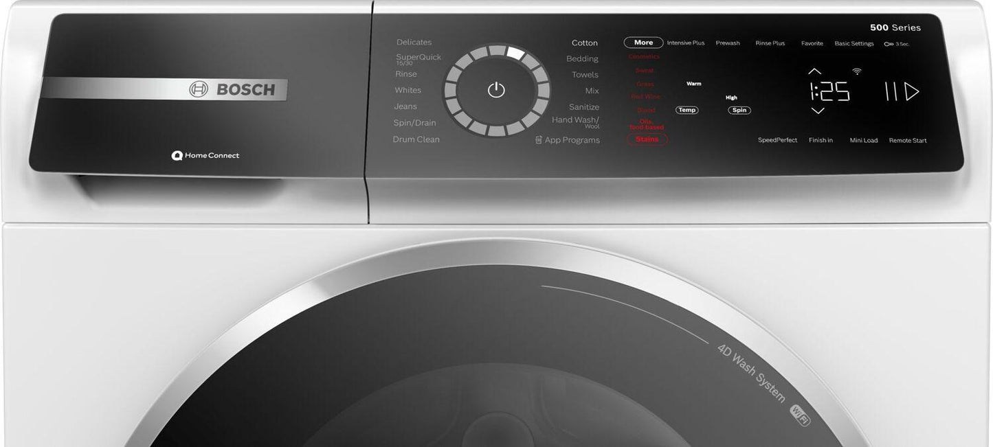 Bosch WGB24600UC 500 Series, washing machine, frontloader fullsize, 1600 rpm, White