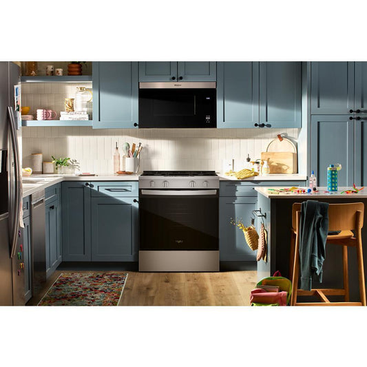 Whirlpool WSGS4530TS 30-inch Gas Smart Range with Air Cooking Technology and Steam Clean