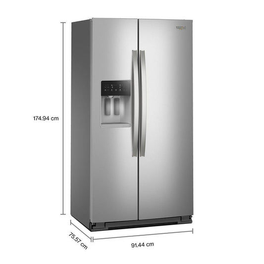 Whirlpool WRSC5536RZ 36-inch Counter Depth Side-by-Side Refrigerator with TruCool™ System