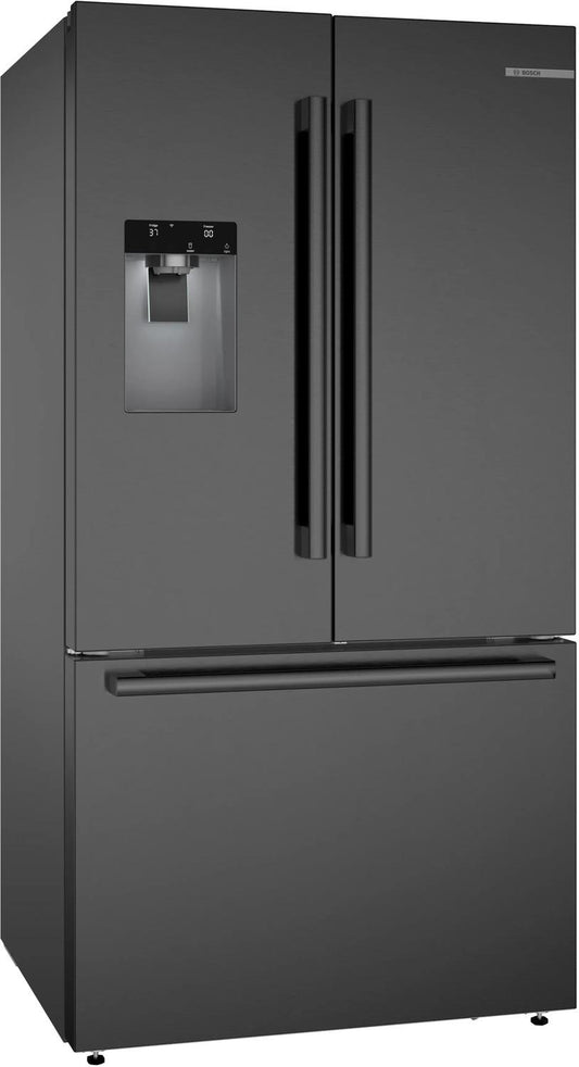 Bosch B36FD52SNB 500 Series, French Door Bottom freezer, multi door, 36'', Black inox-antifingerprint, Total No Frost