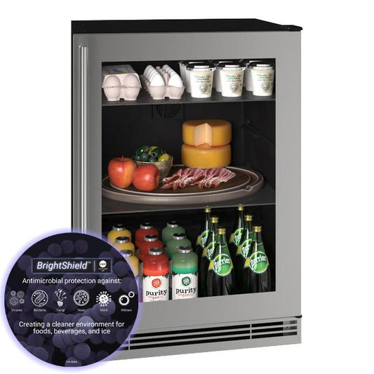 U-Line UHRE124SG81A Hre124 24" Refrigerator With Stainless Frame Finish and Brightshield (115 V/60 Hz)