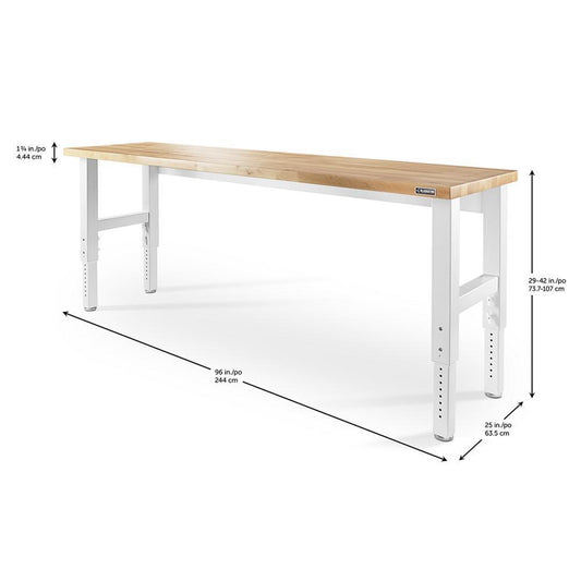 Gladiator GAWB08HWGW 8' Adjustable Height Hardwood Workbench