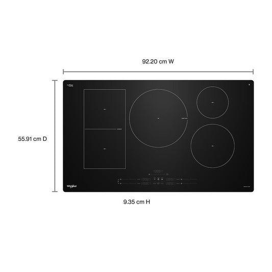 Whirlpool WCIT7536SB 36" Intelligent Induction Cooktop with Temp Cook™ Technology and WipeClean™ Coating