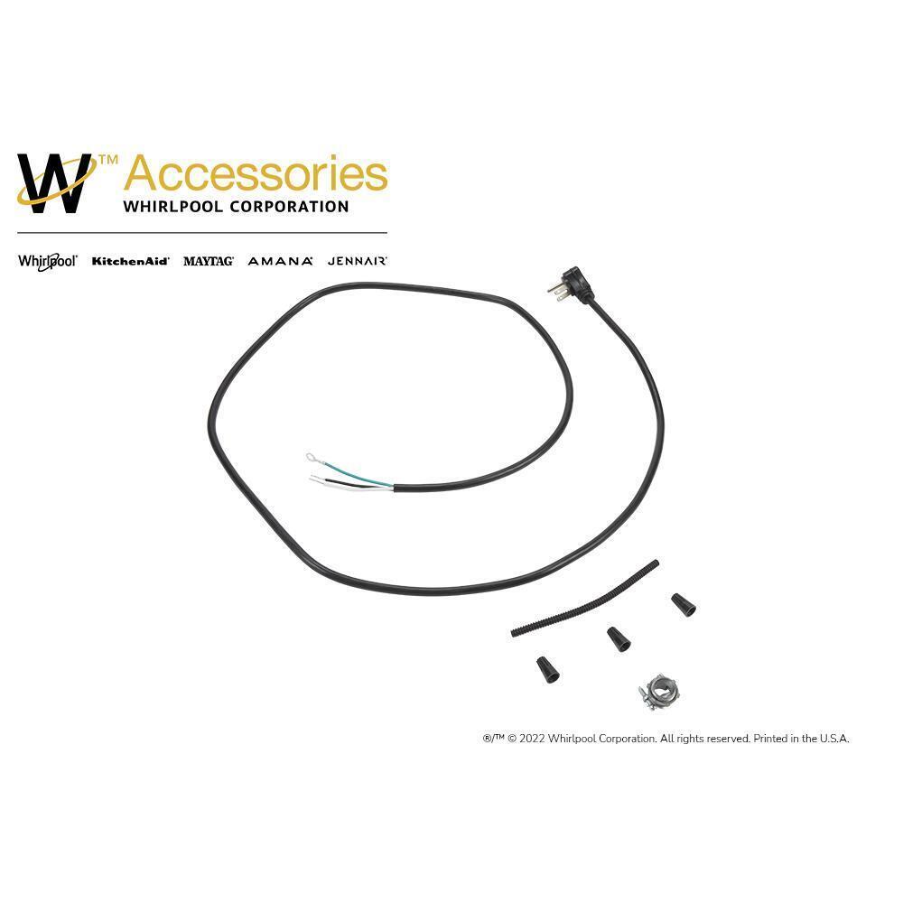 Whirlpool W10278923RP 6' Dishwasher Power Cord 3 Wire 15 Amp
