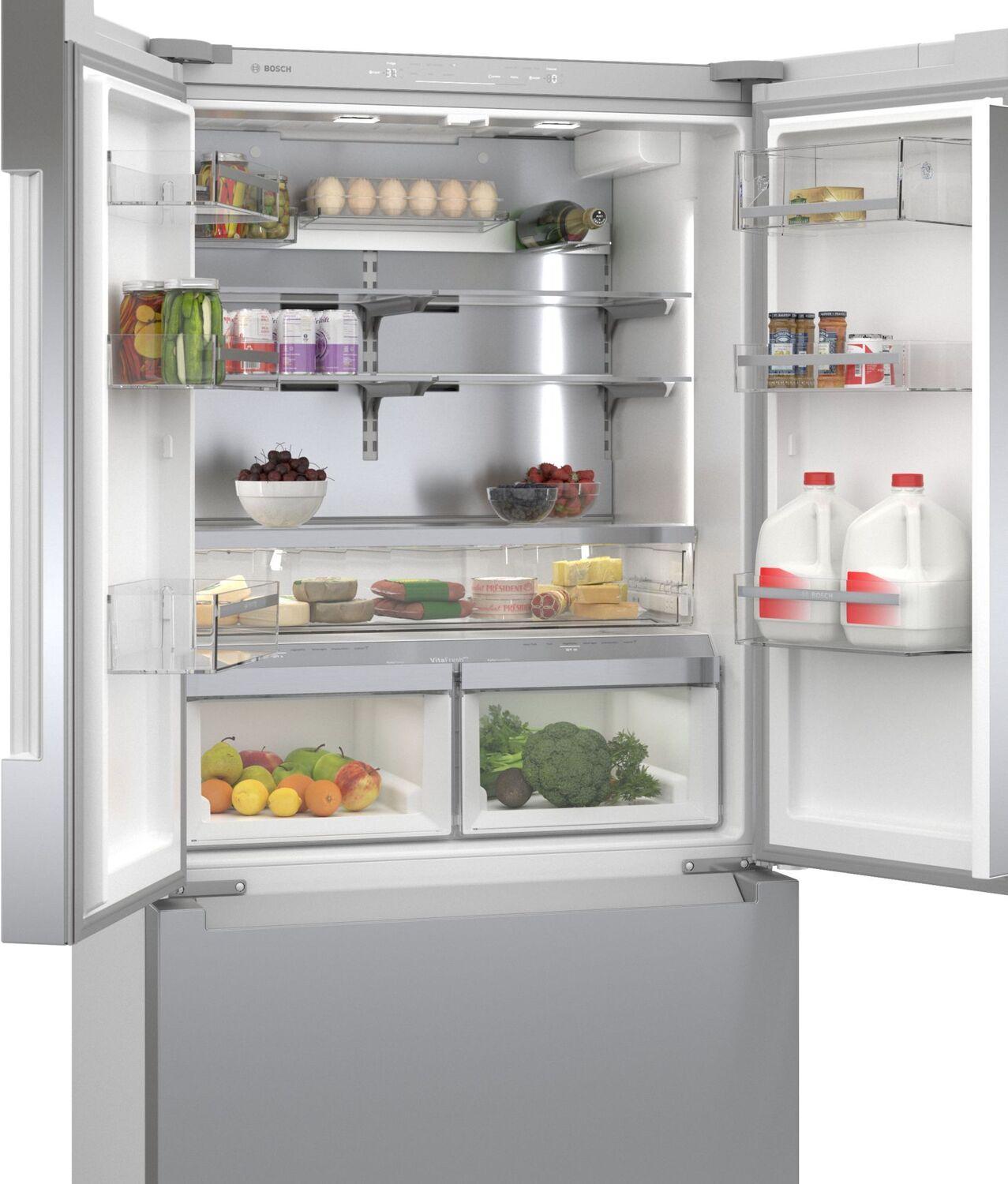 Bosch B36CT81ENS 800 Series, French Door Bottom freezer, multi door, 36'', Brushed steel (with anti-fingerprint), Total No Frost