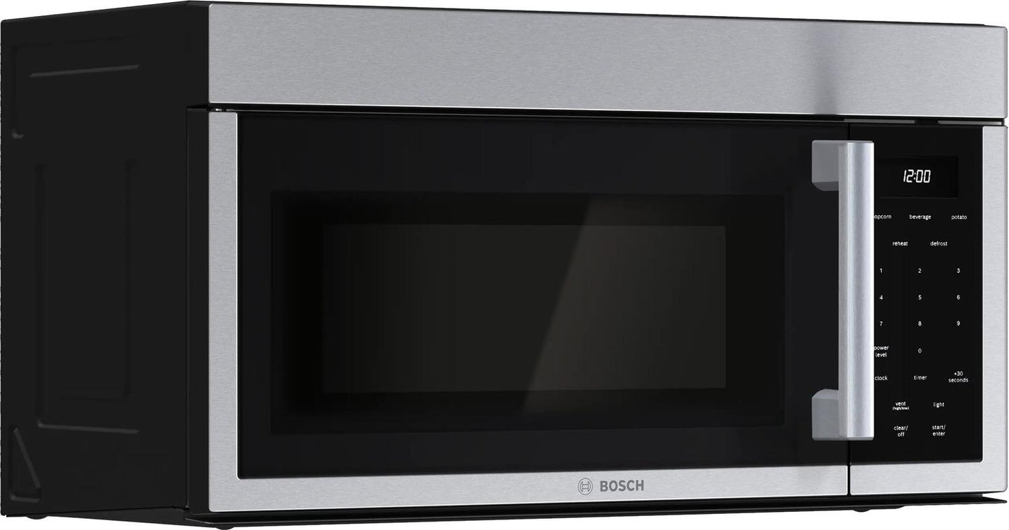 Bosch HMV3055U 300 Series, Over-The-Range Microwave, 30'', Door Hinge: left, Stainless steel