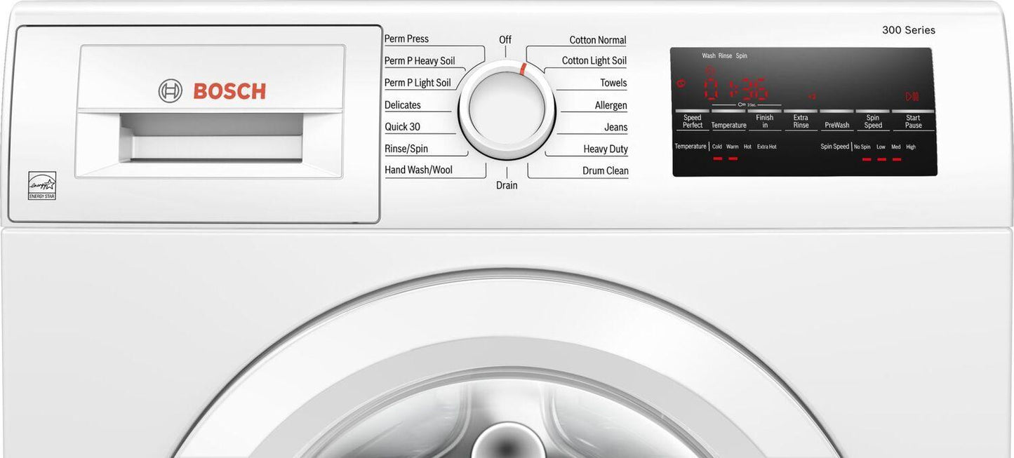 Bosch WGA12400UC 300 Series Compact Washer , White