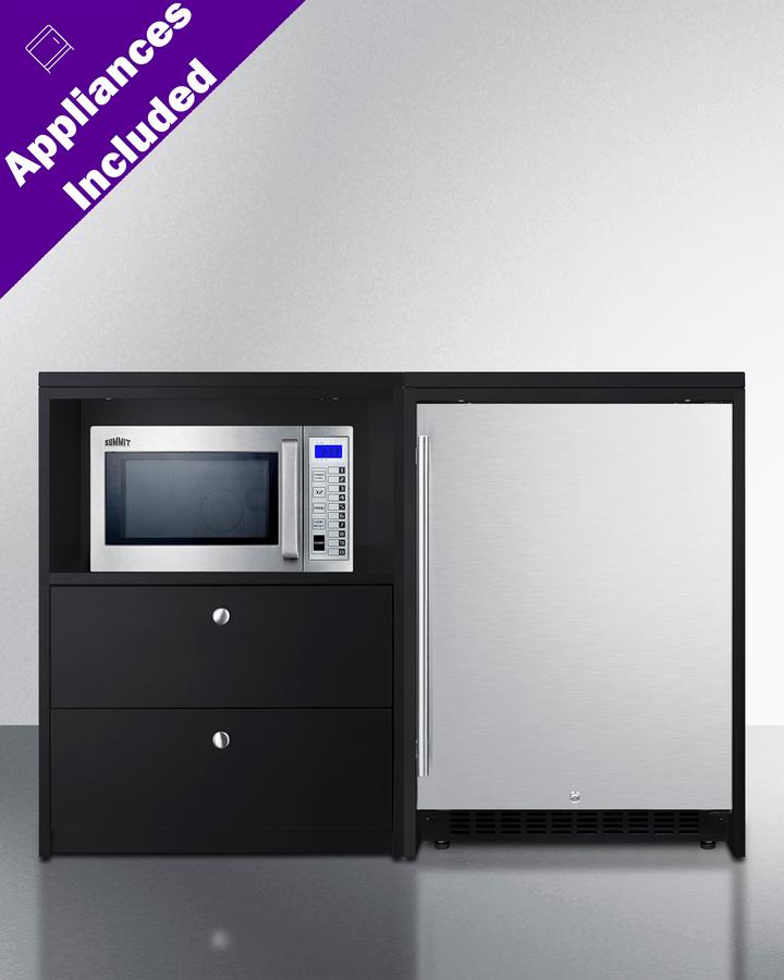 Summit CWSUITE52R 52" Wide Casework Suite With Refrigerator and Microwave, ADA Height