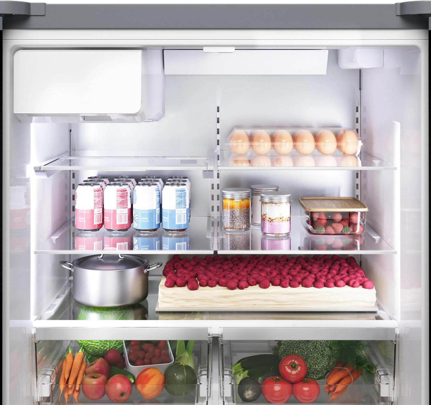 Bosch B36FD52SNB 500 Series, French Door Bottom freezer, multi door, 36'', Black inox-antifingerprint, Total No Frost