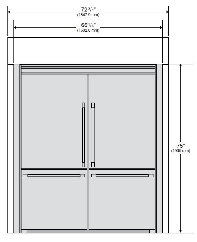 Beko 75" Built-In Trim Kit for Dual 30" Free Standing Refrigerator Installation