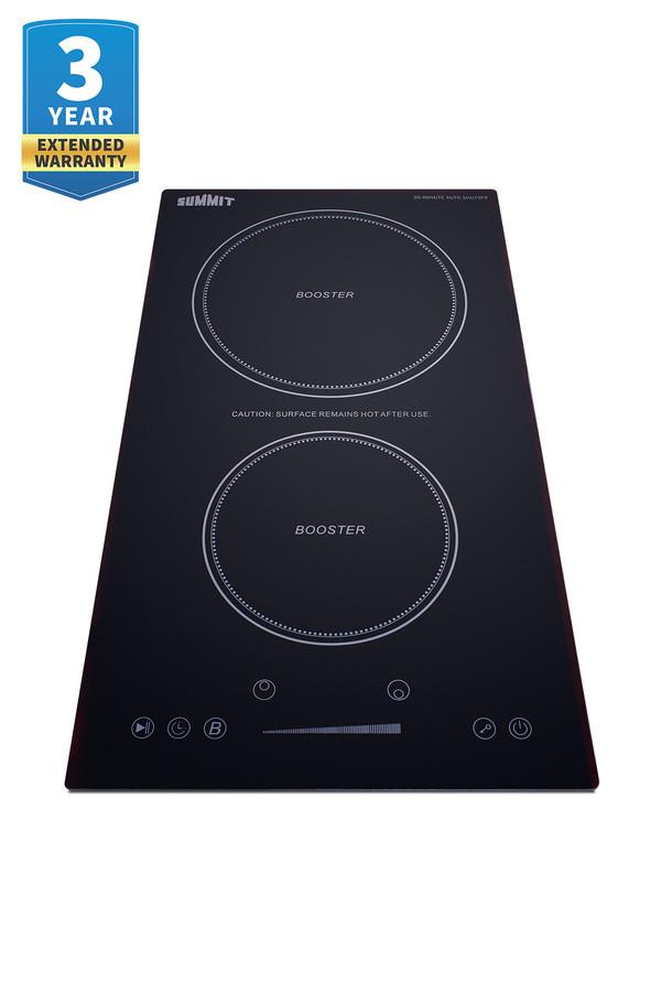 Summit SINCH230V2B 12" Wide 208-240v 2-zone Induction Cooktop With Safety Shutoff