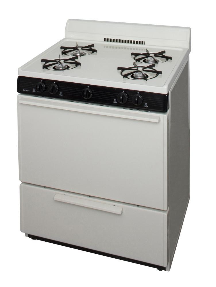 Premier SFK100TP 30 in. Freestanding Gas Range in Biscuit
