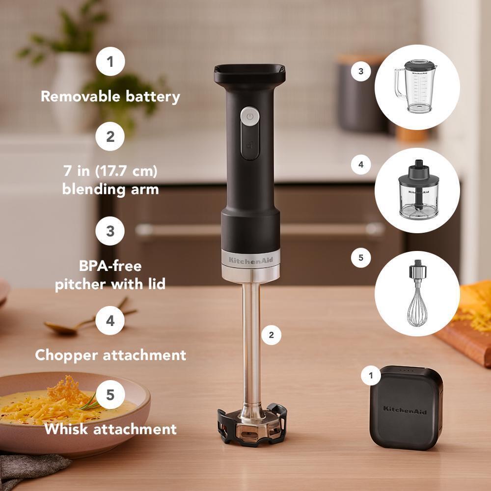 KHBRV05BM KitchenAid Go® Cordless Hand Blender with Accessories - battery sold separately