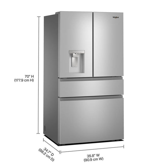 WRMF3536SZ Whirlpool® 29 Cu. Ft. Family-Sized Capacity French Door Refrigerator with Flexible Temperature Drawer