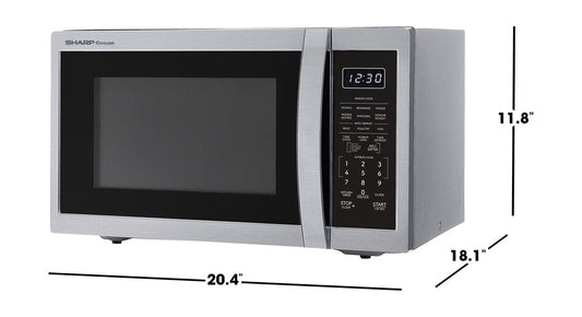 SMC1450KS Sharp 1.4 cu. ft. 1100W Stainless Steel Countertop Microwave Oven