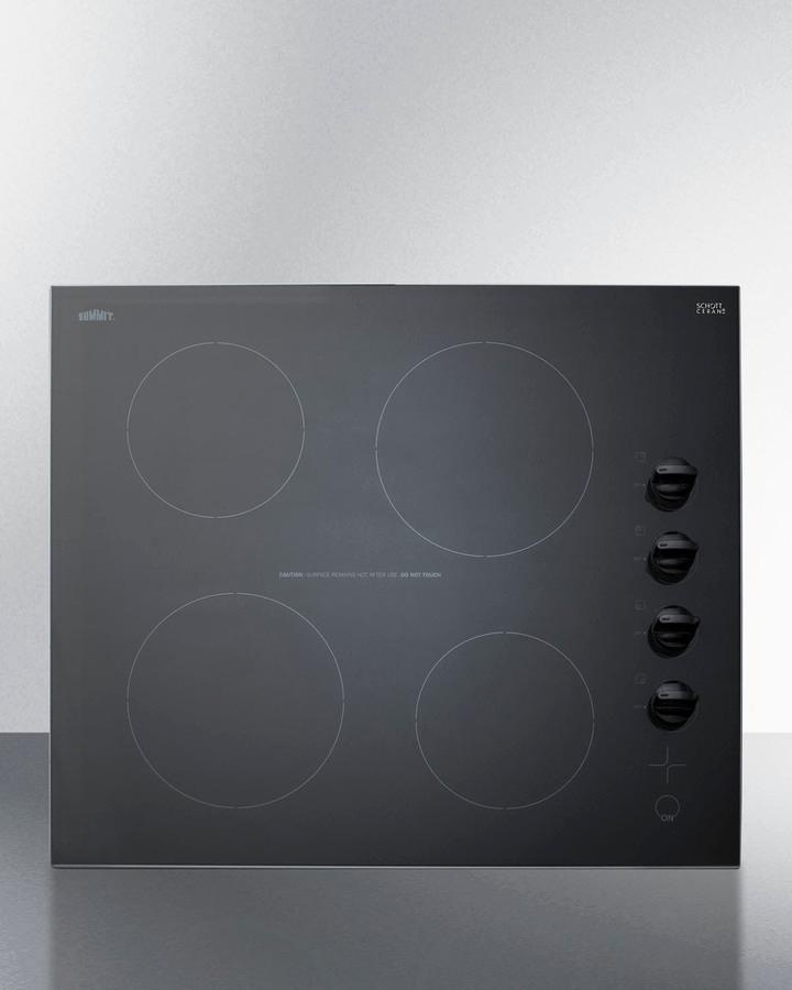 Summit CR4B242BK 24" Wide 230v 4-burner Radiant Cooktop