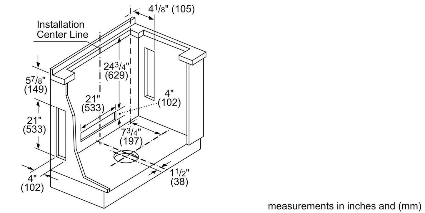 Bosch HDD86051UC 800 Series Downdraft Ventilation 37" Stainless Steel