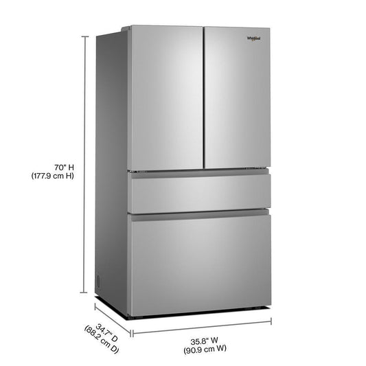 WRMF3336SZ Whirlpool® 30 Cu. Ft. Family-Sized Capacity French Door Refrigerator with Flexible Temperature Drawer