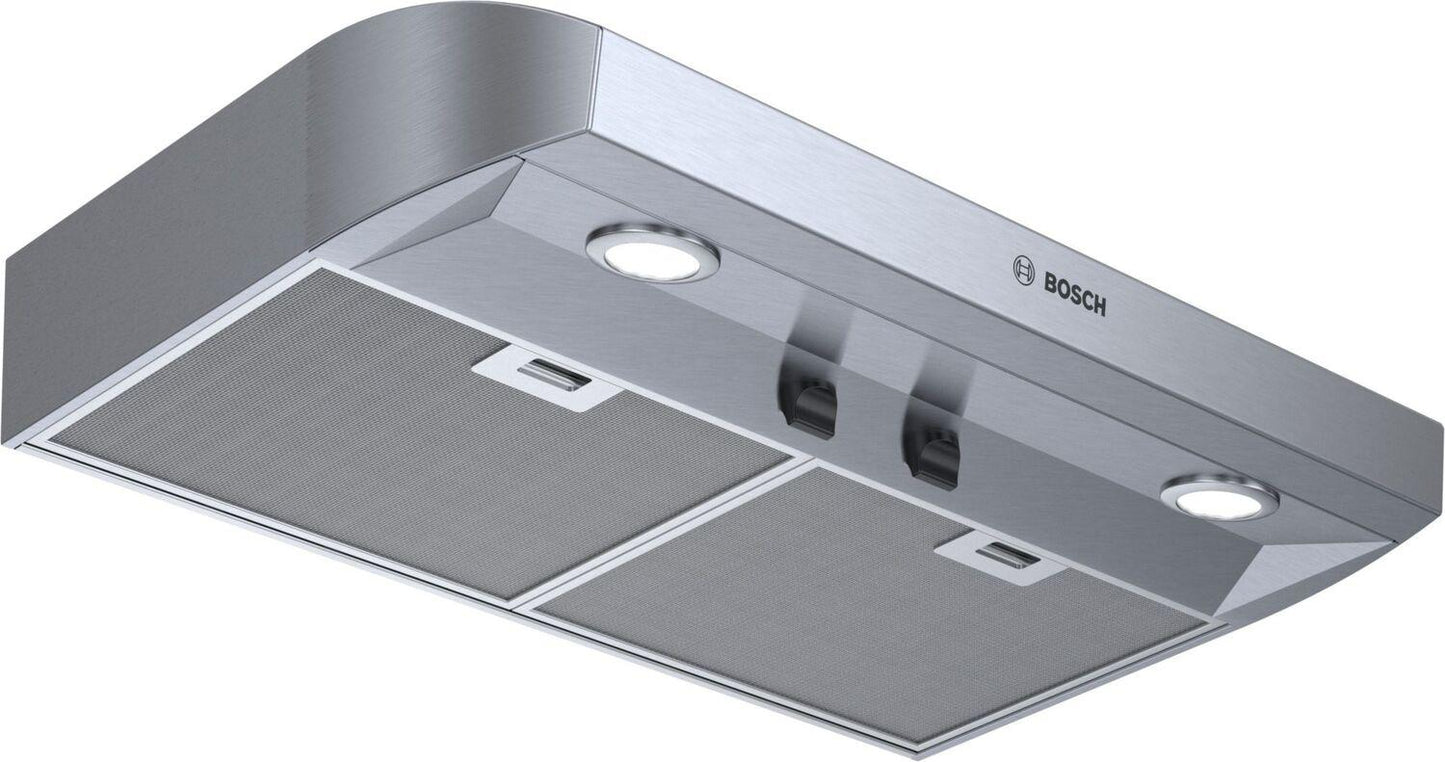 Bosch DUH30252UC 500 Series, 30" Under-cabinet Hood, 400 CFM, Halogen lights, Stnls