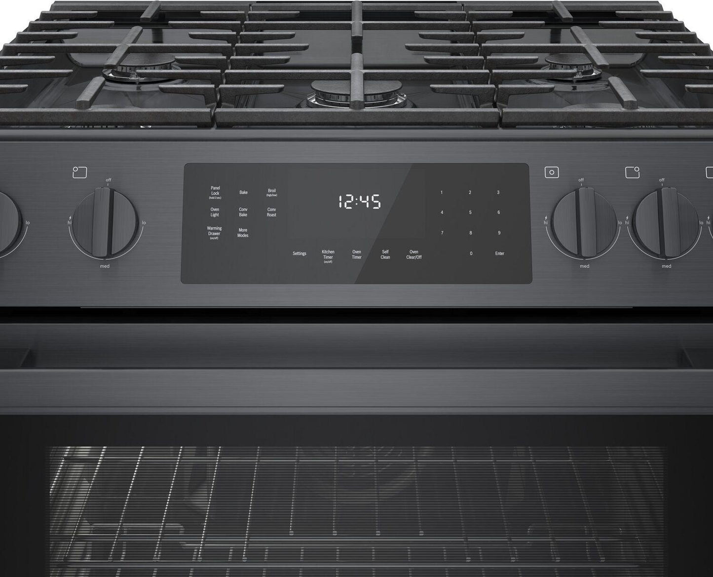 Bosch HGI8046UC 800 Series, Gas slide-in range, 30'', Black stainless steel