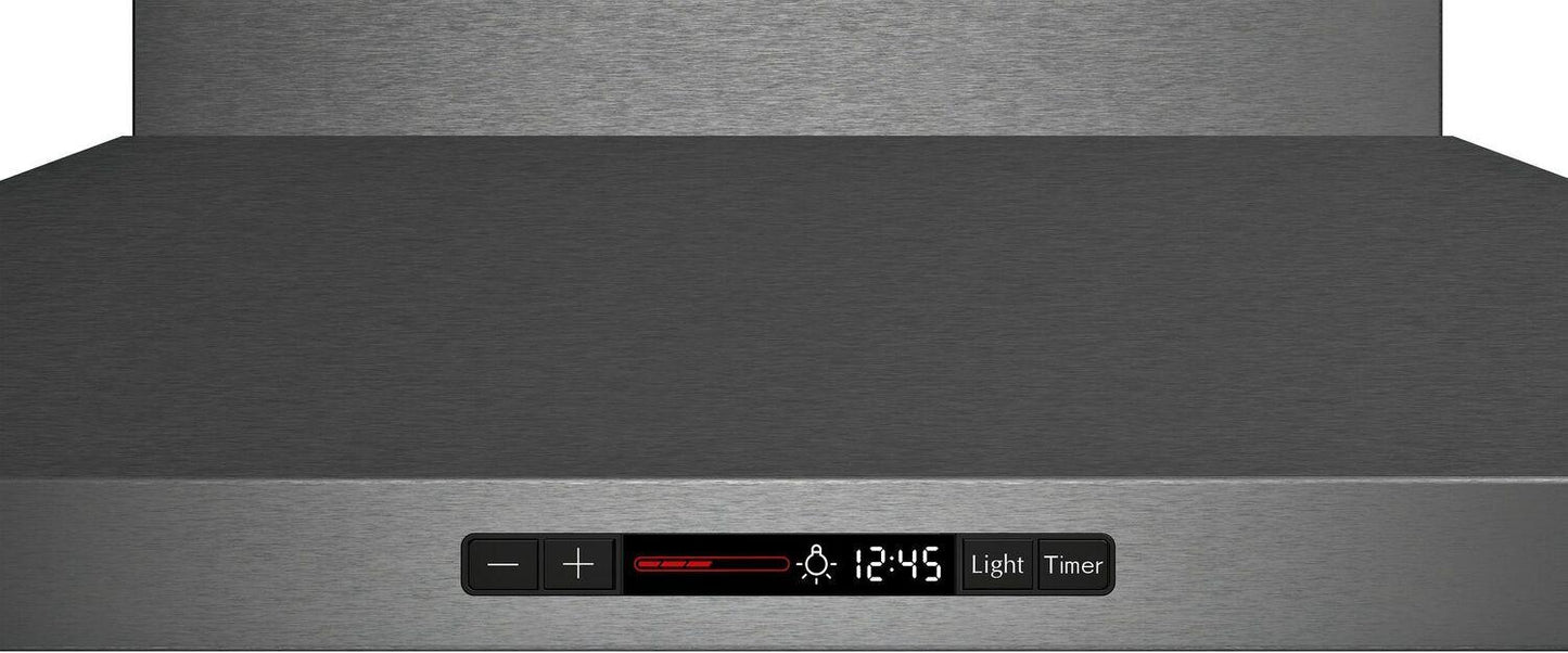 Bosch HCP86641UC 800 Series, wall-mounted cooker hood, 36'', Black stainless steel