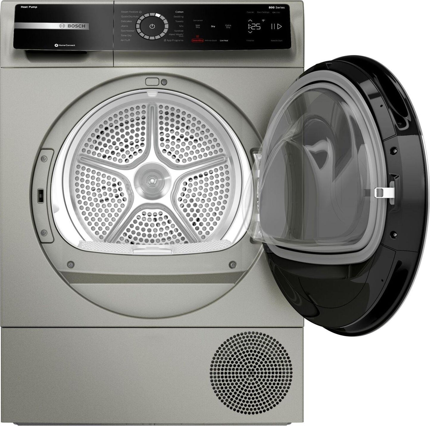Bosch WQB245AXUC 800 Series, heat pump dryer, Silver inox