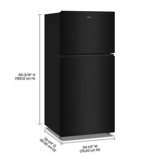 WRTX3119SB Whirlpool® 30-inch Wide Top Freezer Refrigerator with Total Coverage Cooling- 19 Cu. Ft.