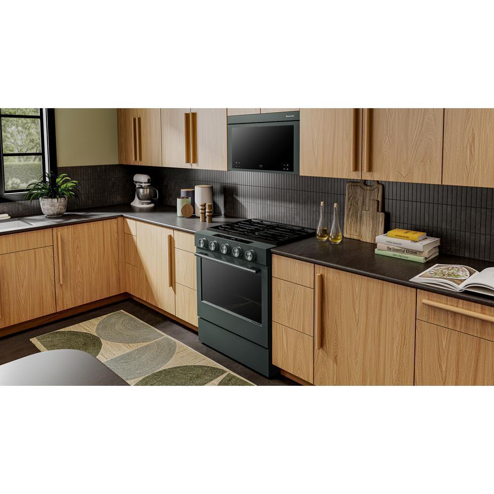 Kitchenaid KSGS530SJP 5.0 Cu. Ft. Smart Slide-in Gas Range with Convection Cooking Modes and 2-in-1 Burner