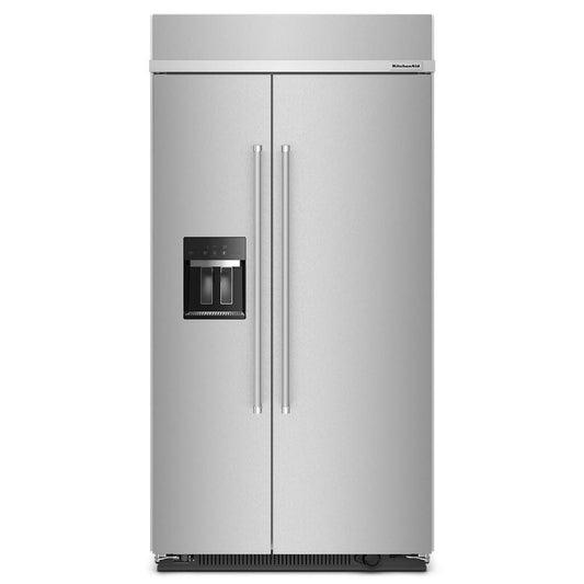 Kitchenaid KBSD702MSS 25.1 Cu. Ft. 42" Built-In Side-by-Side Refrigerator with Ice and Water Dispenser