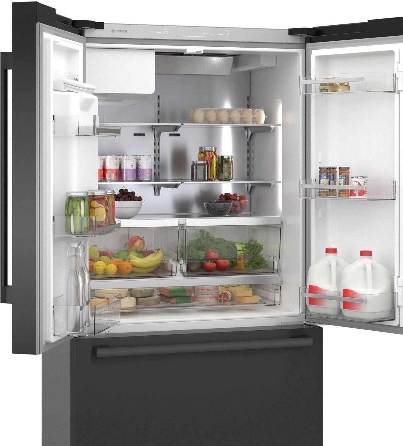 Bosch B36CD50SNB 500 Series French Door Bottom Mount Refrigerator 36" Black Stainless Steel, Total No Frost