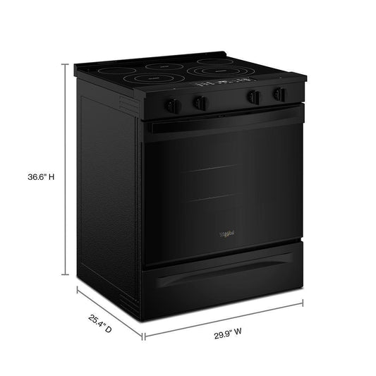 Whirlpool WSES5030SB 30-inch Electric Smart Range with Air Cooking Technology