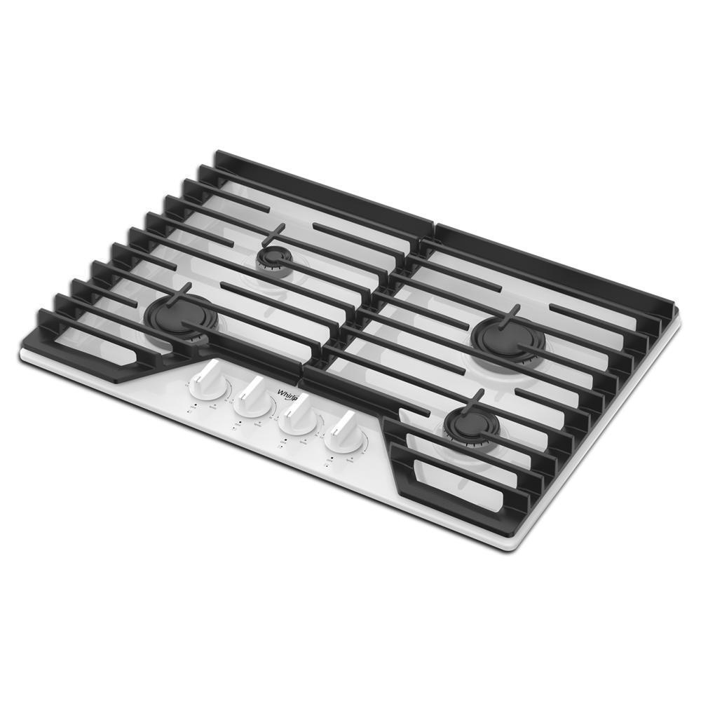 Whirlpool WCGK3030PW 30-inch Gas Cooktop with SpeedHeat™ Burners