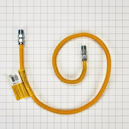 Kitchenaid 20313148A Gas Dryer Connector 4' - 1/2" MIP X 1/2" MIP, 1/2" OD AND 3/8" ID