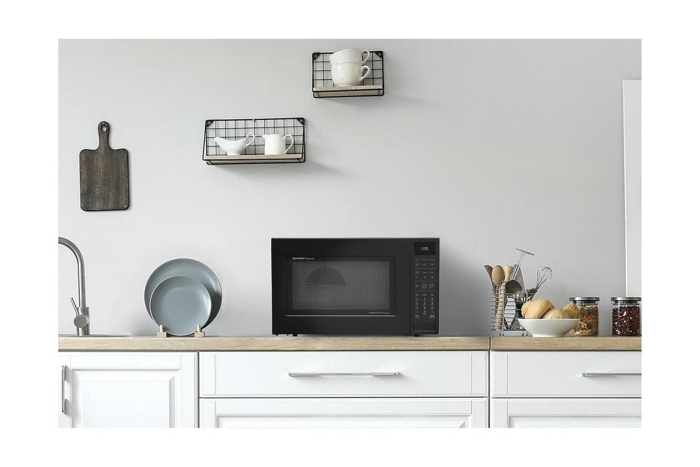 SMC1585KB Sharp 1.5 cu. ft. 900W Black Convection Countertop Microwave Oven