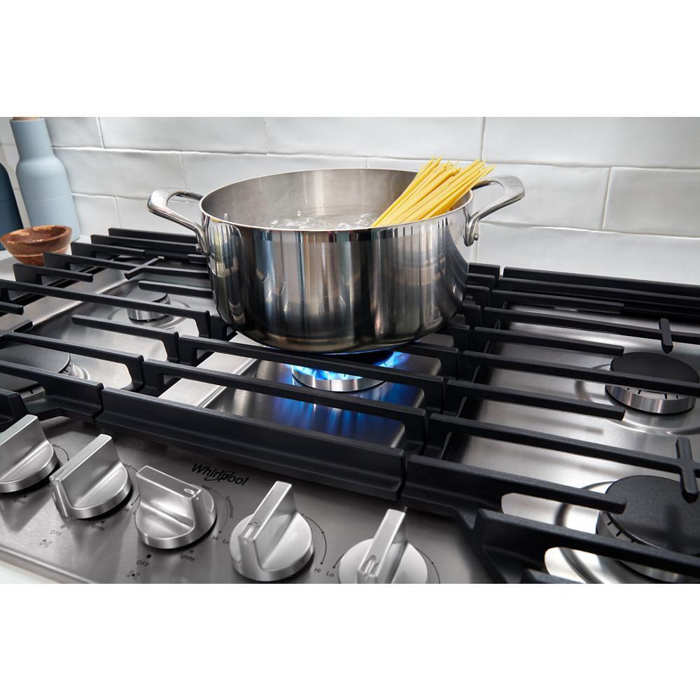 Whirlpool WCGK7030PS 30-inch Gas Cooktop with 5 Burners and EZ-2-Lift™ Hinged Cast-Iron Grates