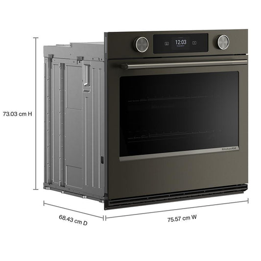 Kitchenaid KOES730SBE 30-inch Smart Electric Single Wall Oven with Assisted Cooking Modes - Black Ore