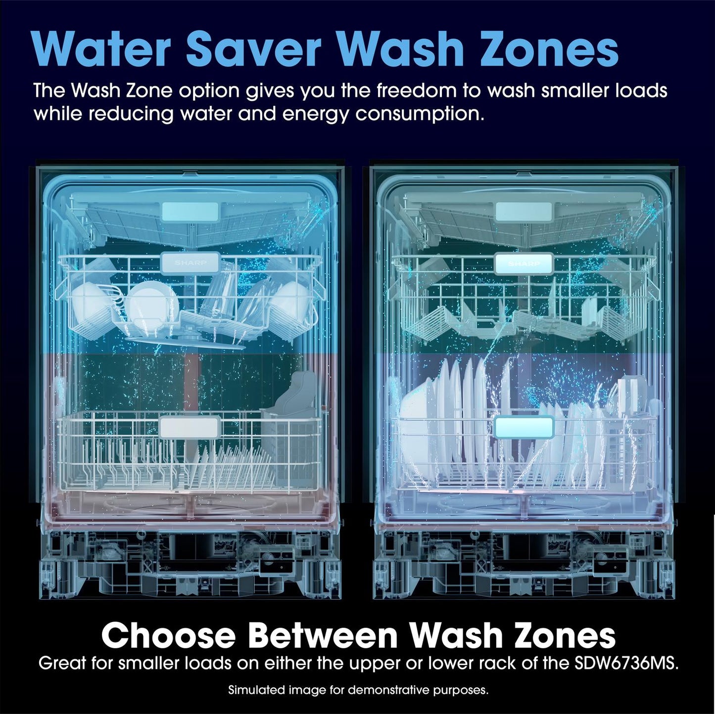 SDW6736MS Sharp 24 in. Stainless Steel 47dB Dishwasher