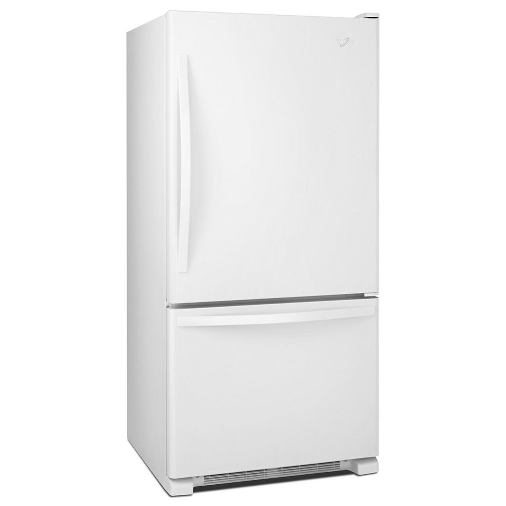 Whirlpool WRB322DMBW 33-inches wide Bottom-Freezer Refrigerator with SpillGuard™ Glass Shelves - 22 cu. ft