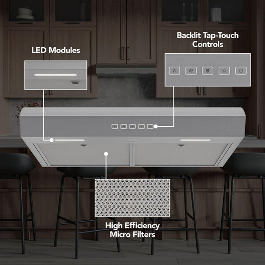 Broan MTR2363SS Mantra 36-Inch 350 MAX Blower CFM 1.5 Sones Stainless Steel Range Hood