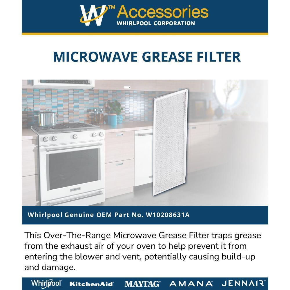 Maytag W10208631A Microwave Hood Combination Grease Filter for Models GMH3204XVQ/GMH6185XVQ