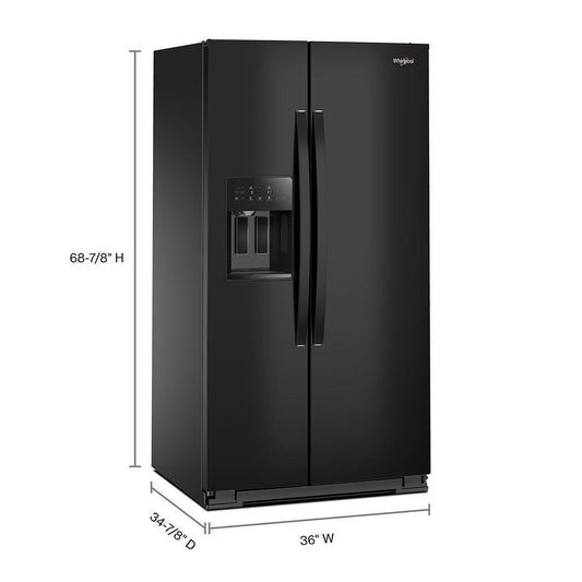 Whirlpool WRSF5536RB 36-inch Standard Depth Side-by-Side Refrigerator with TruCool™ System