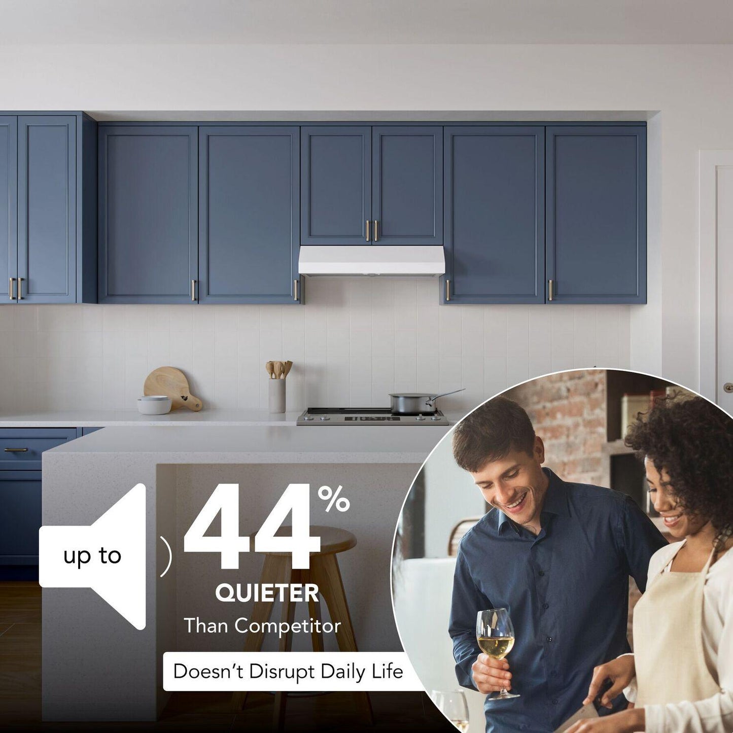 Broan GLA1243WW Glacier 24-Inch 350 MAX Blower CFM 1.5 Sones White Range Hood