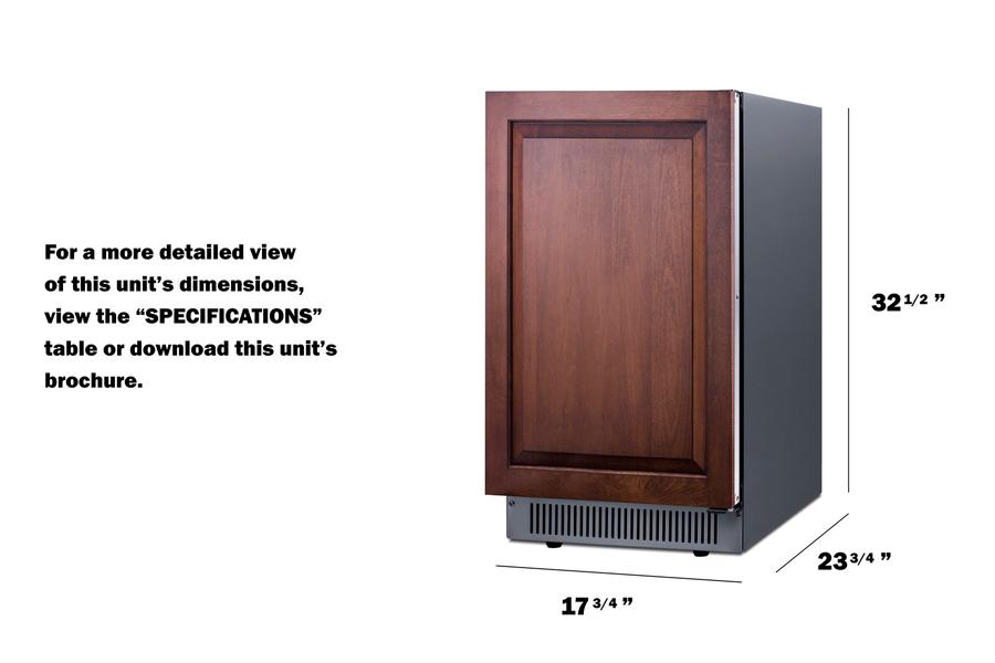 Summit BIM182ADAIF 18" Wide Clear Icemaker, ADA Compliant (panel Not Included)