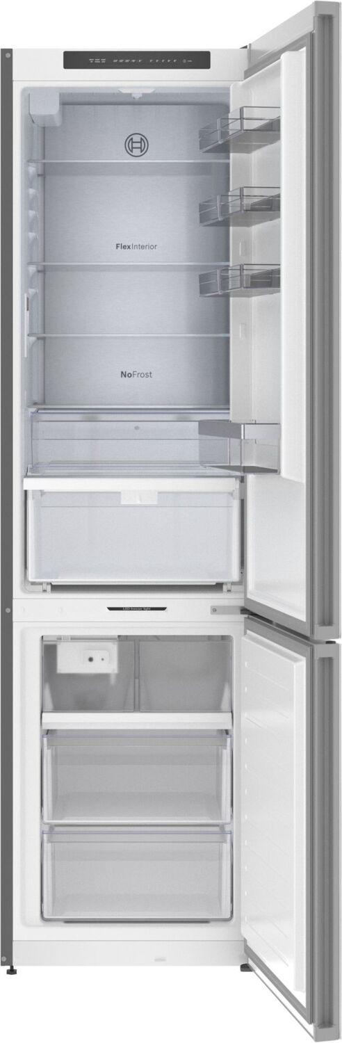 Bosch B24CB80ESW 800 Series, free-standing fridge-freezer with freezer at bottom, glass door, 24'', White, Total No Frost