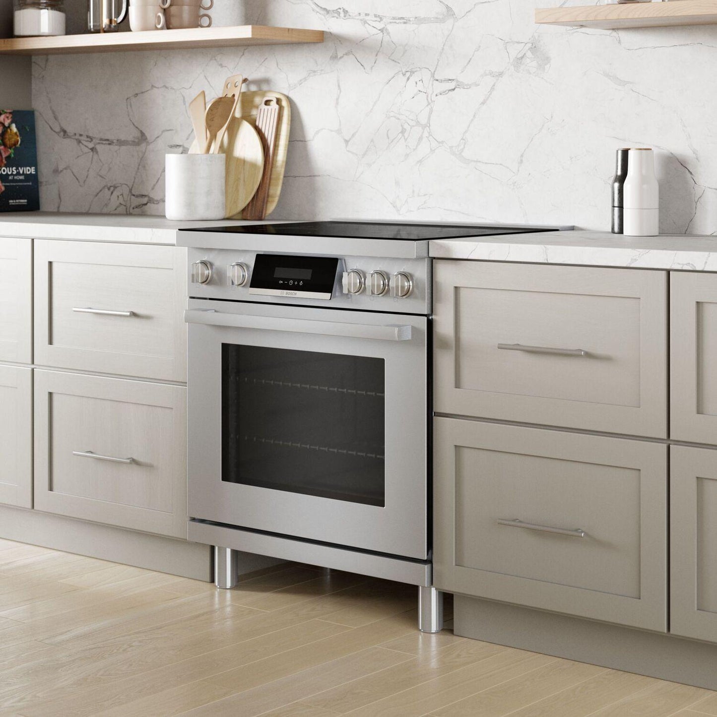 Bosch HIS8055U 800 Series, Induction freestanding range cooker, Stainless steel