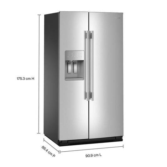 Kitchenaid KRSF536RPS 28.7 Cu. Ft. Side-by-Side Refrigerator with Panoramic LED Lighting