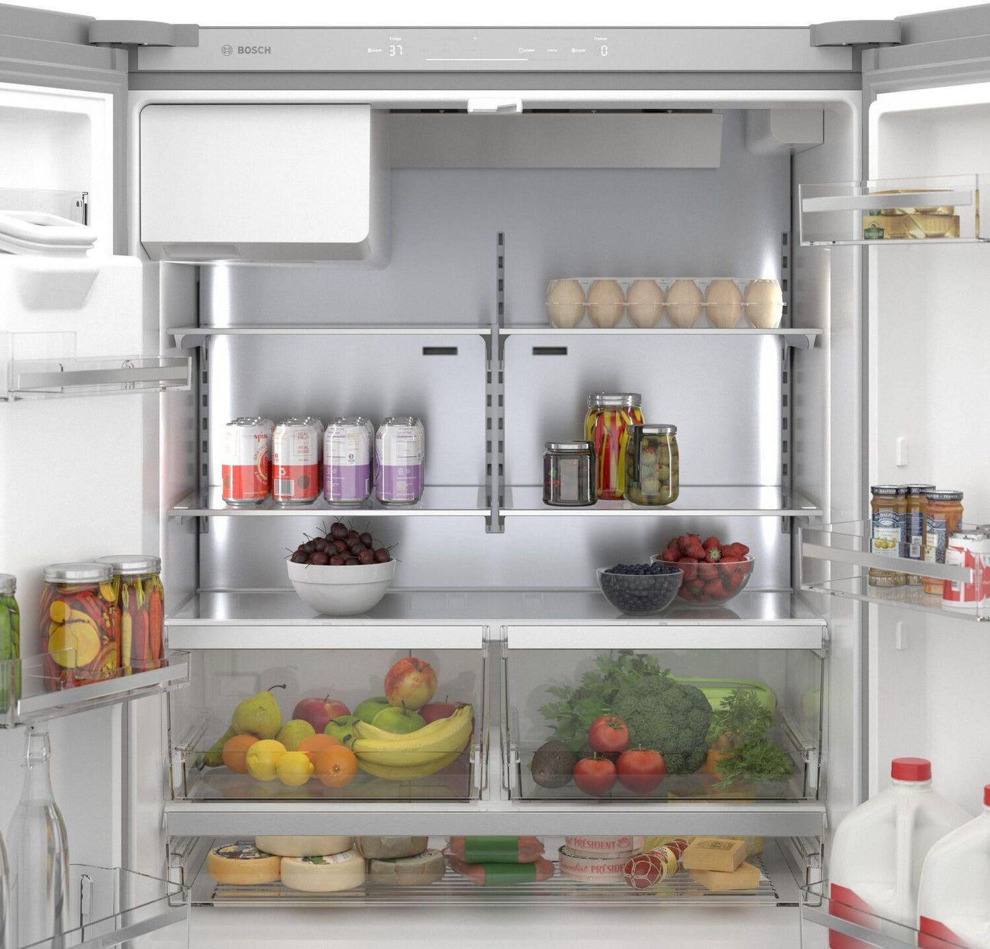 Bosch B36CD50SNS 500 Series French Door Bottom Mount Refrigerator 36" Stainless steel (with anti-fingerprint), Total No Frost