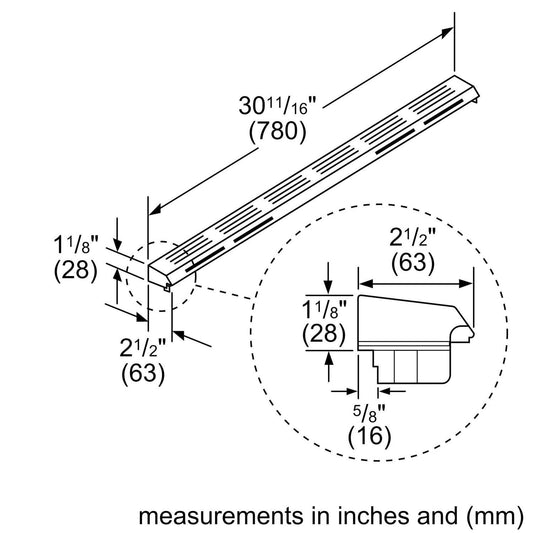 Bosch HDZIT301 Island Trim Accessory for DF Slide-in Ranges
