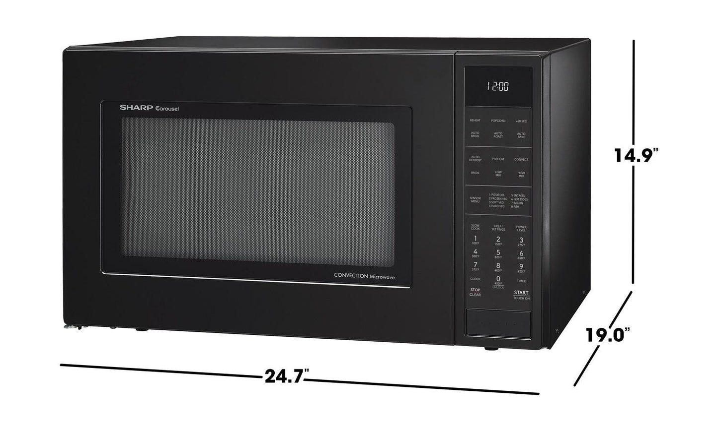 SMC1585KB Sharp 1.5 cu. ft. 900W Black Convection Countertop Microwave Oven